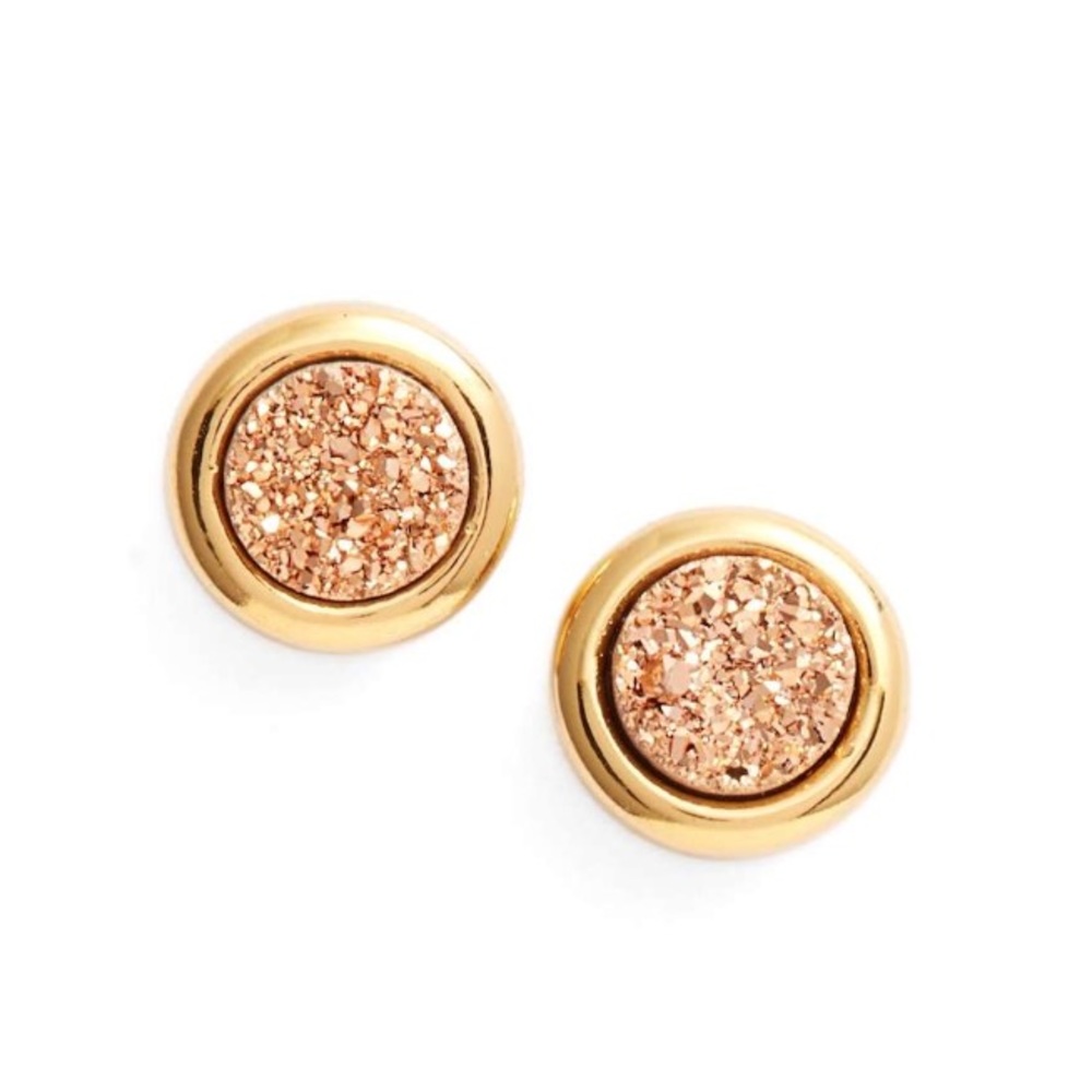 gorjana // dainty rose gold druzy stud earrings - Picture 2 of 3